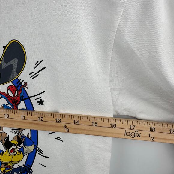 NWOT Disney Parks Marvel Comics Super Heroes Ringer Tee Shirt Junior Small - Picture 7 of 8